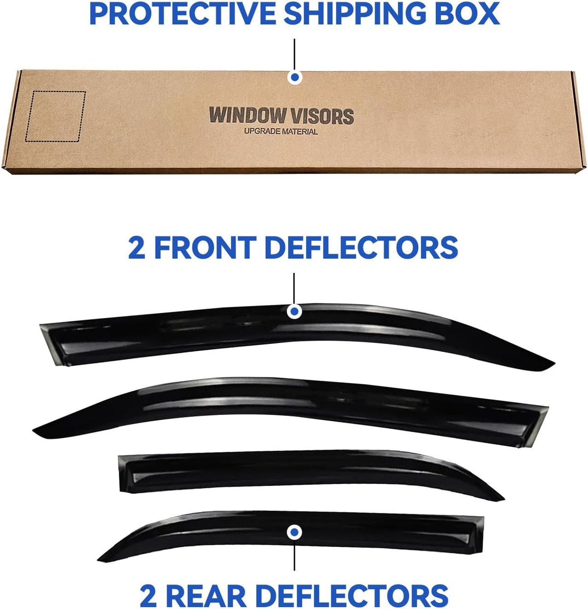 Window Visors Rain Guards Shield for 2012 2013 2014 Toyota Camry, Out-Channel Window Vent Wind Deflectors Visors Shades for 12 13 14 Camry