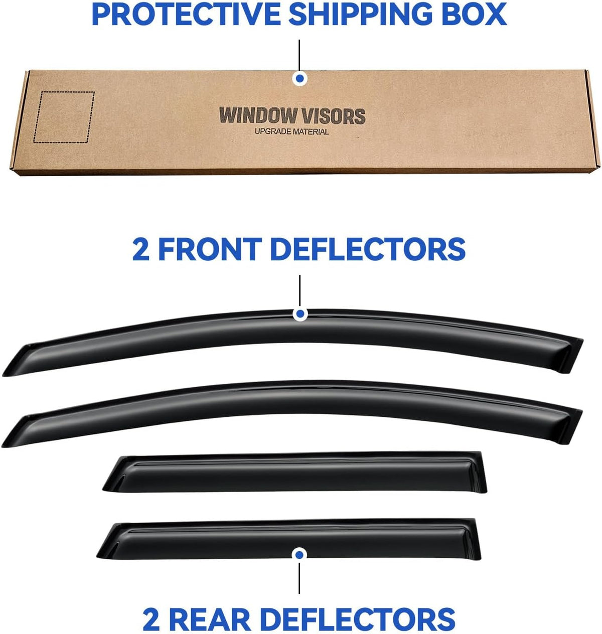 Window Visors Rain Guards Shield for 2009-2014 Nissan Murano, Out-Channel Window Vent Wind Deflectors Visors Shades for 09-14 Murano