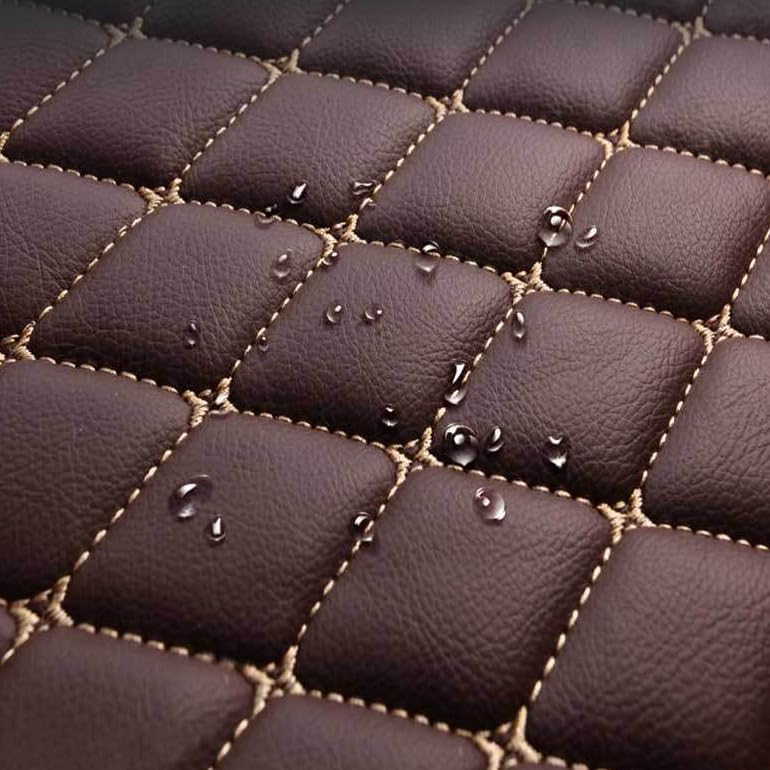 Customized Personalized car Floor mats, All-Weather Luxury car Floor mats, Waterproof and Anti Slip Leather car Floor mat Lining, 95% Customized car, Truck, and SUV Floor mats (Edge Orange)