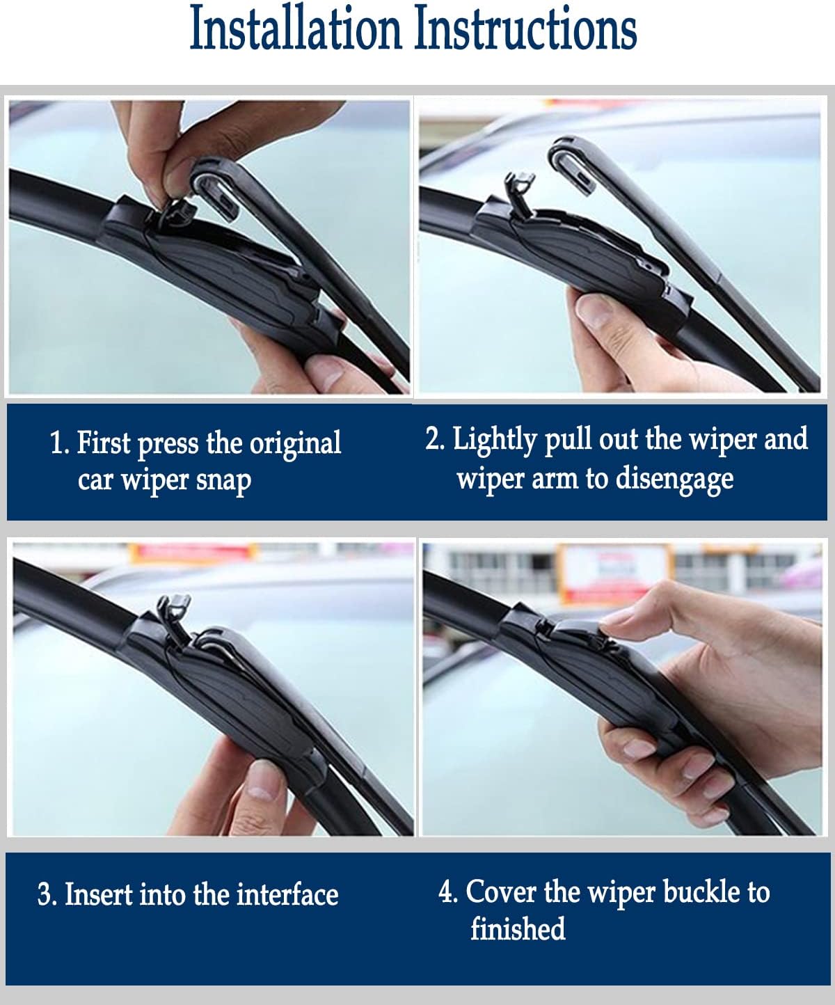 3 Wipers Set for Scion XB 2008 2009 2010 2011 2012 2013 2014 2015, Windshield Wiper Blades Original Equipment Replacement Front and Rear- 22"/20"/14A" (Pack of 3) J- HOOK