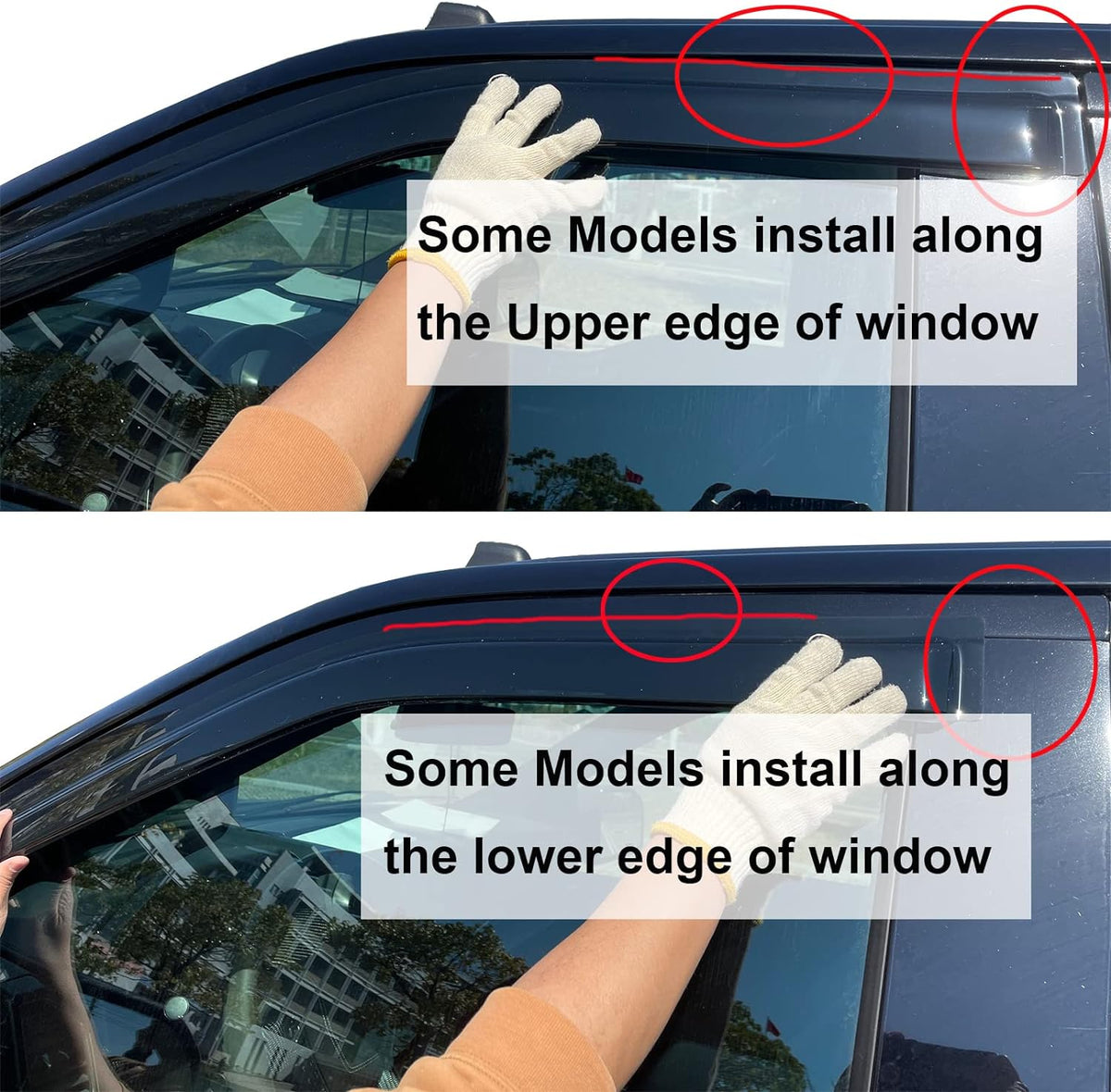 Sun/Rain Guards Window Visors Wind Deflector Compatible with Avalanche/Suburban/Yukon/Silverado/Sierra Crew Cab 4pcs