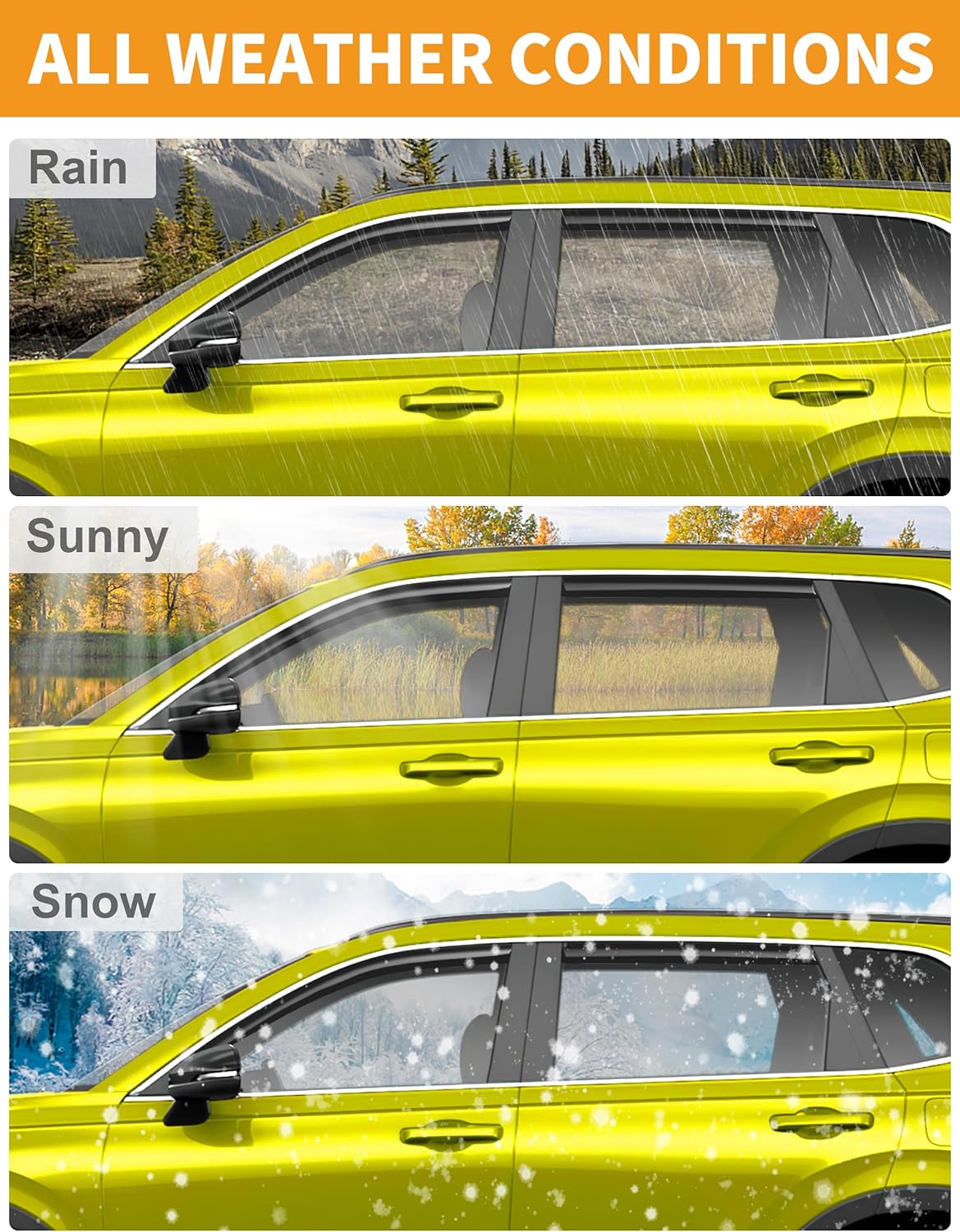 in-Channel Window Rain Guards Fit for Jeep Wrangler JL 2018-2025/Gladiator 2020-2025 Extra Durable Window Deflectors Vent Visors Shades Exterior Car Accessories Visors Rain Guards