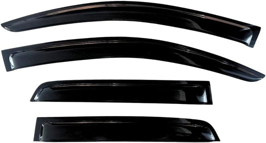 KPY Window Visor Compatible with Toyota Corolla Sedan & Chevrolet Chevy Prizm 1998-2002, 4PC Rain Guard Side Window Vent Deflectors Tape-On Mugen Style, 1998 1999 2000 2001 2002