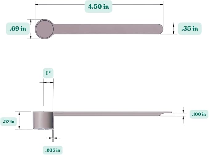 1/2 Teaspoon (2.5 mL) Long Handle Scoop for Measuring Coffee, Pet Food, Grains, Protein, Spices and Other Dry Goods (Pack of 10)