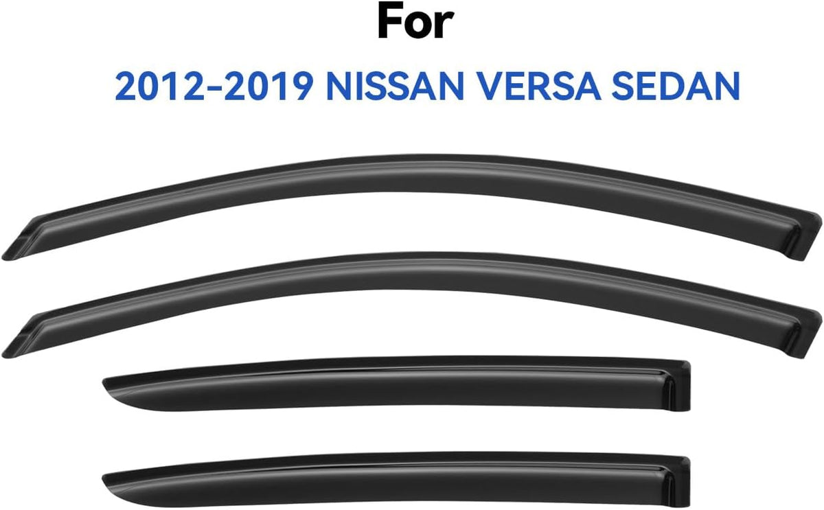 Window Visors Rain Guards Shield for 2012-2019 Nissan Versa Sedan, Out-Channel Window Vent Wind Deflectors Visors Shades for 12-19 Nissan Versa