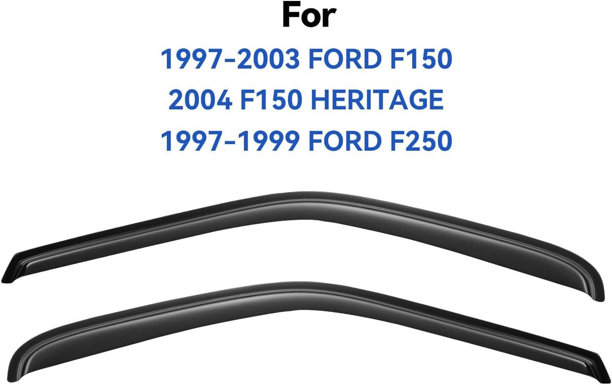 Window Visors Rain Guards for 1997-2003 Ford F150 Standard Cab, Out-Channel Window Vent Wind Deflectors Visors Shades for 1997-1999 F250, 2004 F-150 Heritage Regular Cab, 2PCS