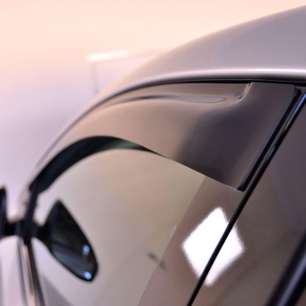 94682 Side Window Visor Wind Vent Deflector, 4pcs Out-Channel Tape-On Nice Sun Shade Rain Guards Set fit for 2016-2021 Honda Civic 4-Door Sedan Model