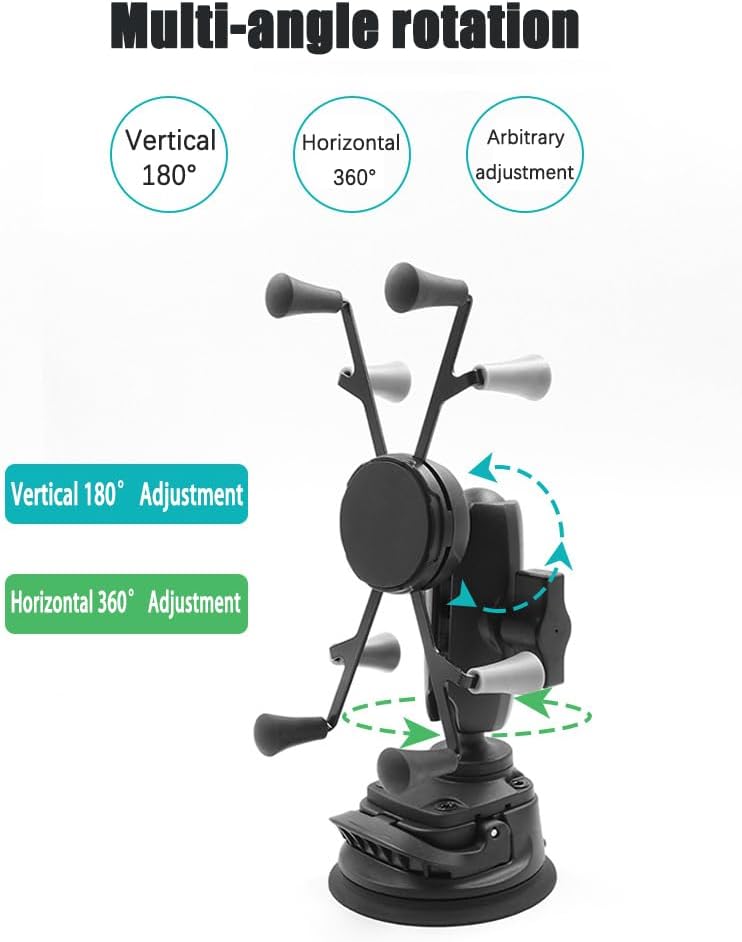 Strg Phone Mount with Twist-Lock Suction Cup Base, Universal Phone Holder for Car Truck Vehicle Windshields Window and More Smooth Surface