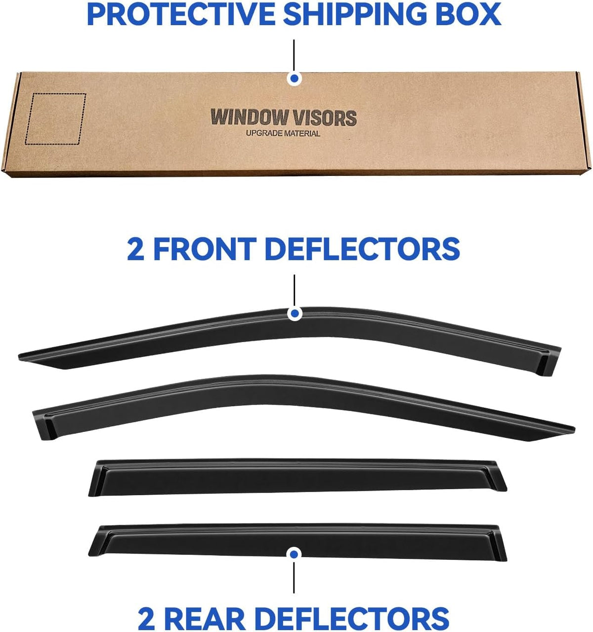 Window Visors Rain Guards for 2017-2025 Jeep Compass, Out-Channel Window Vent Wind Deflectors Visors Shades for 17-25 Compass