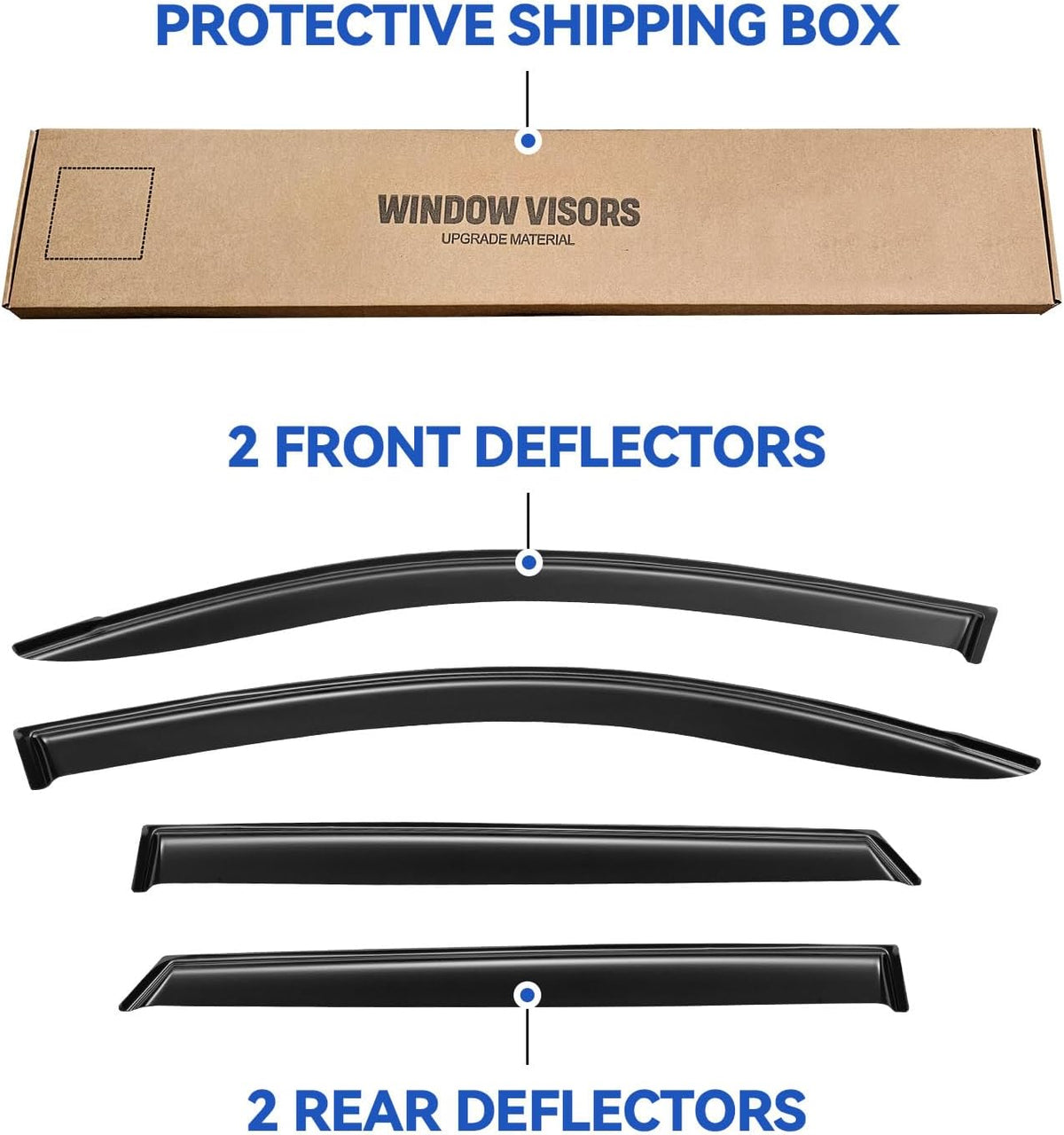 Window Visors Rain Guards for 2016 2017 2018 2019 2020 2021 Hyundai Tucson, Out-Channel Window Vent Wind Deflectors Visors Shades for 16 17 18 19 20 21 Tucson