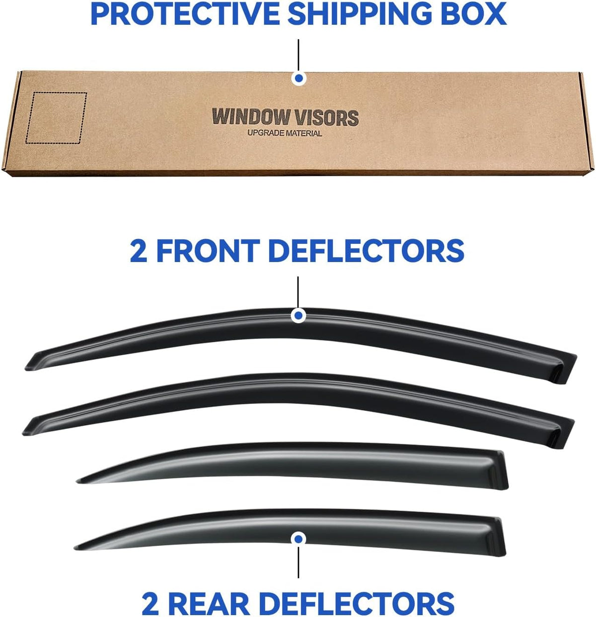 Window Visors Rain Guards for 2013 2014 2015 13 14 15 Chevy Malibu, Out-Channel Window Vent Wind Deflectors Visors Shades for 2016 Malibu Limited