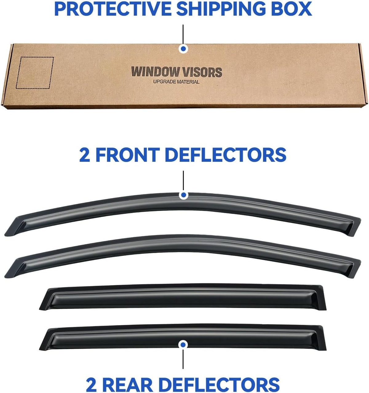 Window Visors Rain Guards Shield for 2007-2013 Acura MDX, Out-Channel Window Vent Wind Deflectors Visors Shades for 07 08 09 10 11 12 13 Acura MDX