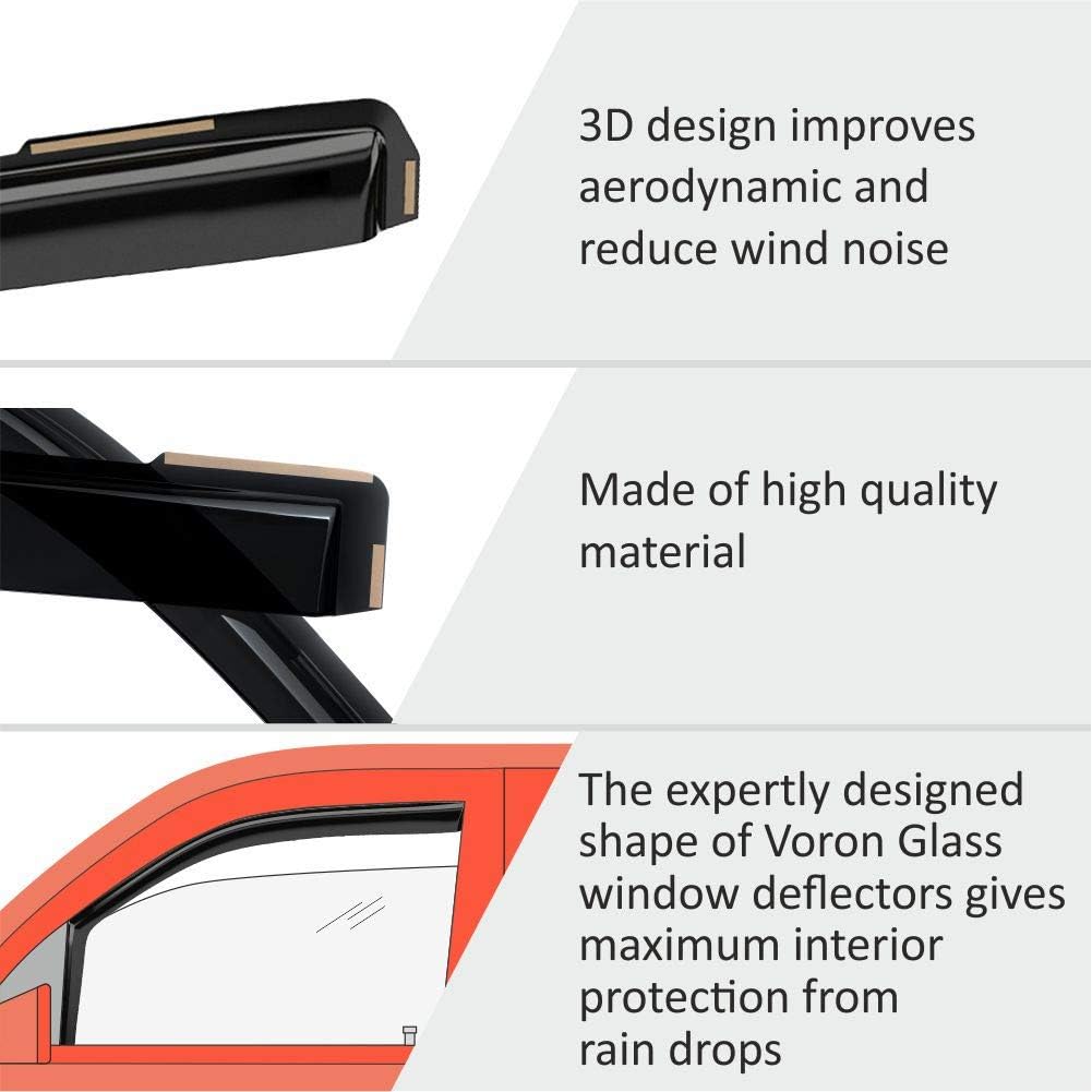 Voron Glass in-Channel Extra Durable Rain Guards for Toyota Sequoia 2023-2025, Window Deflectors, Vent Window Visors, 4 Pieces - 200556