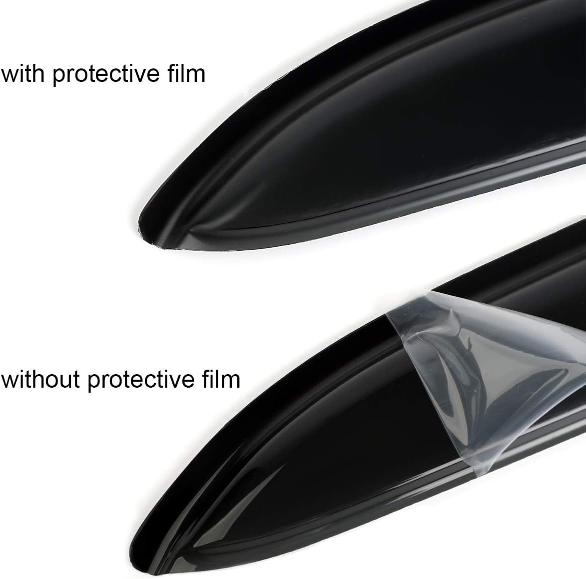 94682 Side Window Visor Wind Vent Deflector, 4pcs Out-Channel Tape-On Nice Sun Shade Rain Guards Set fit for 2016-2021 Honda Civic 4-Door Sedan Model