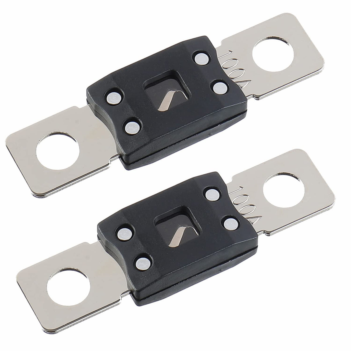 100A MEGA High Current Fuse - 100 Amp Bolt-on Fuse for Cars, Trucks, Construction Vehicles, Buses, Caravans (2 Pcs)