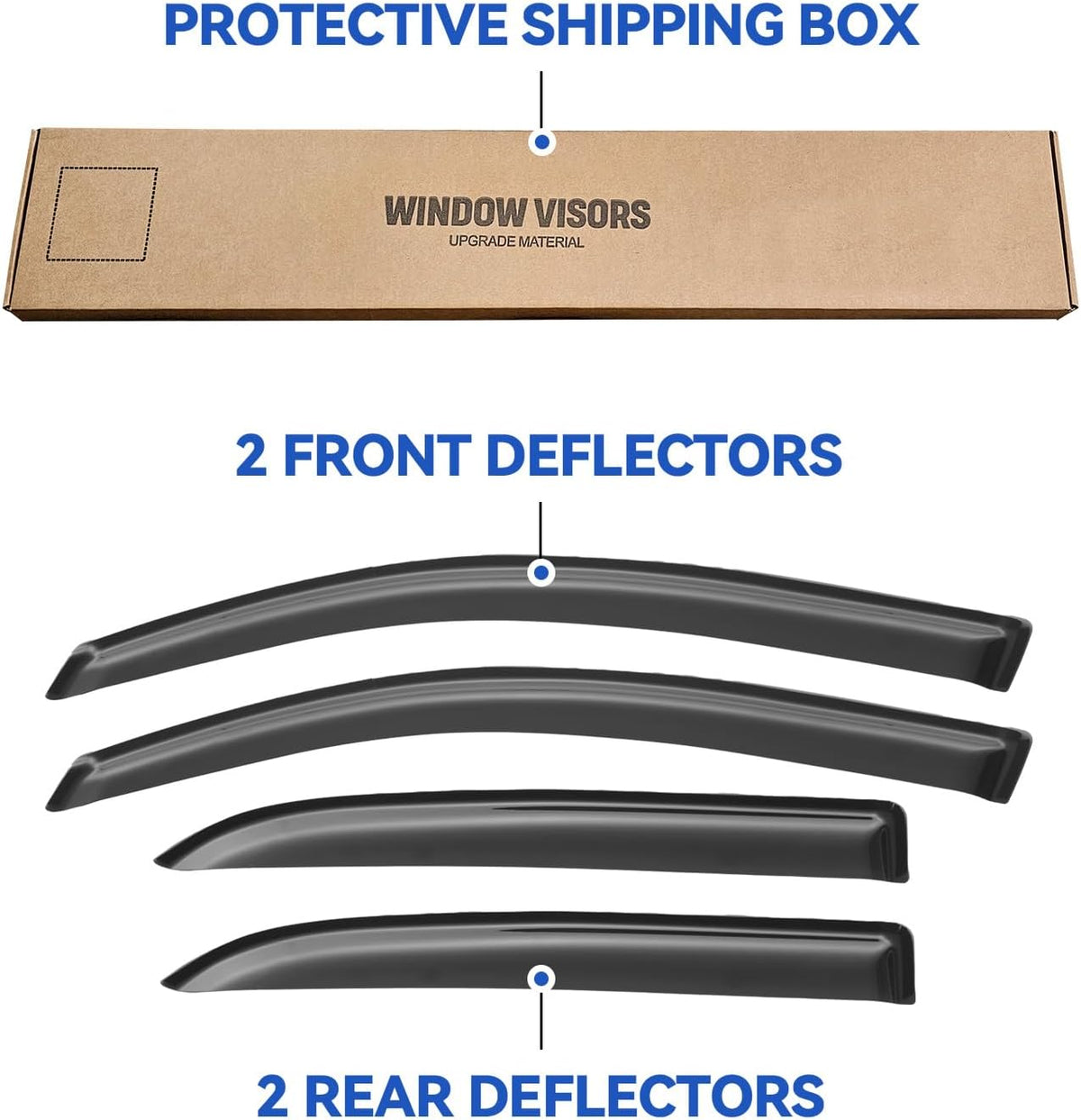 Window Visors Rain Guards for 2005 2006 2007 2008 2009 Chevy Equinox, Out-Channel Window Vent Wind Deflectors Visors Shades for 2006-2009 Pontiac Torrent