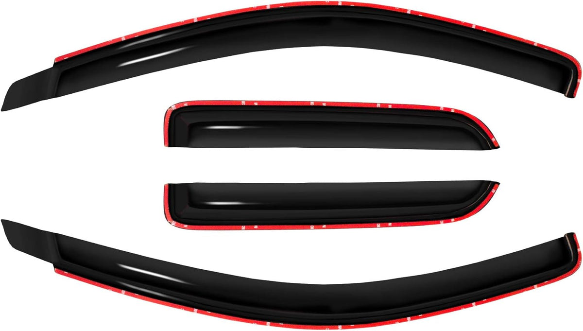 in Channel Window Visor Compatible with Dodge 02-08 Ram 1500 03-09 Ram 2500/3500 Quad Cab Sun Rain Guard Wind Deflector 194623