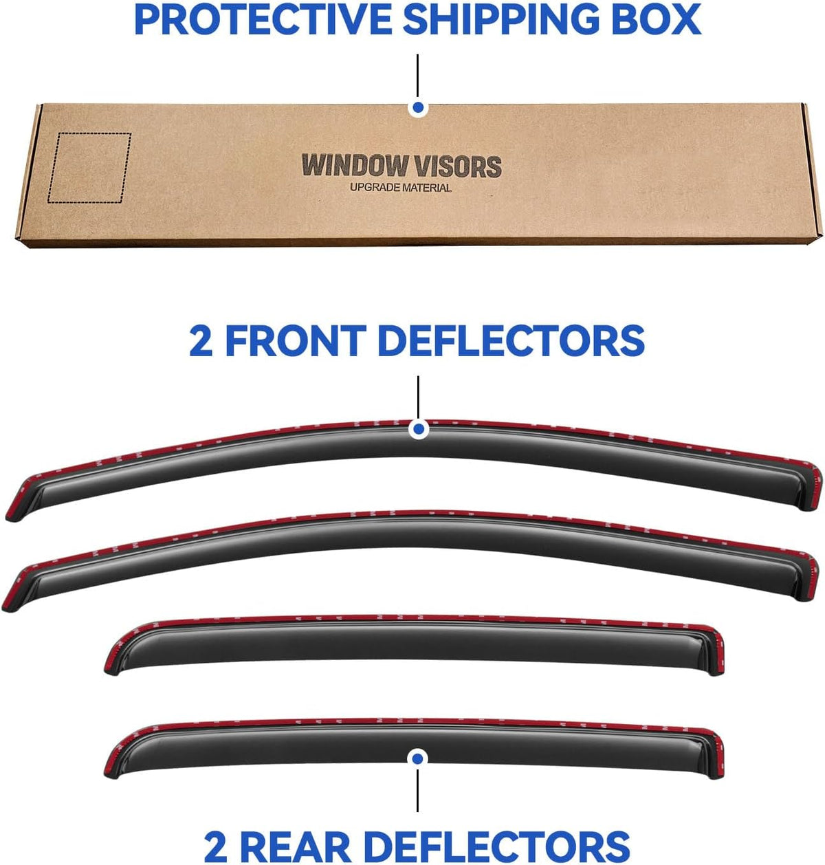 in-Channel Window Visors Rain Guards for 2015-2022 Chevy Colorado Crew Cab, Window Vent Wind Deflectors Visors Shades for 15-22 Gmc Canyon Crew Cab