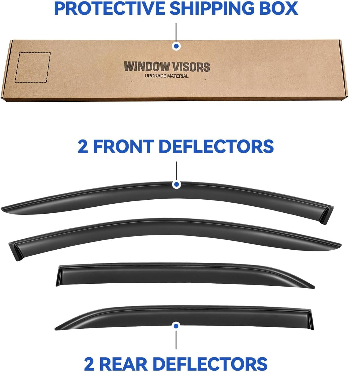 Window Visors Rain Guards Shield for 2018-2024 Chevrolet Equinox, Out-Channel Window Vent Wind Deflectors Visors Shades for 18-24 Chevy Equinox