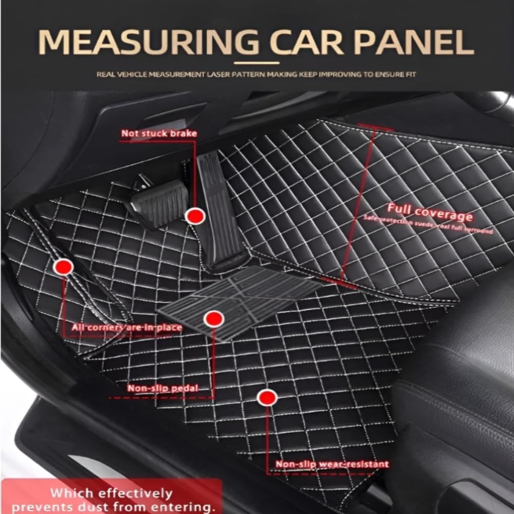 Add Personal Touch to Your Vehicle with IMEISH Customizable Logo Text Car Mats for 99% of vehiclesPads Protection Non-Slip Leather Floor Liners (Brown Stripe)