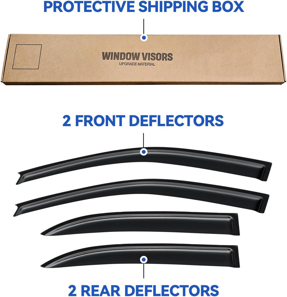 Window Visors Rain Guards Shield for 2003-2008 Toyota Corolla, Out-Channel Window Vent Wind Deflectors Visors Shades for 03-08 Corolla