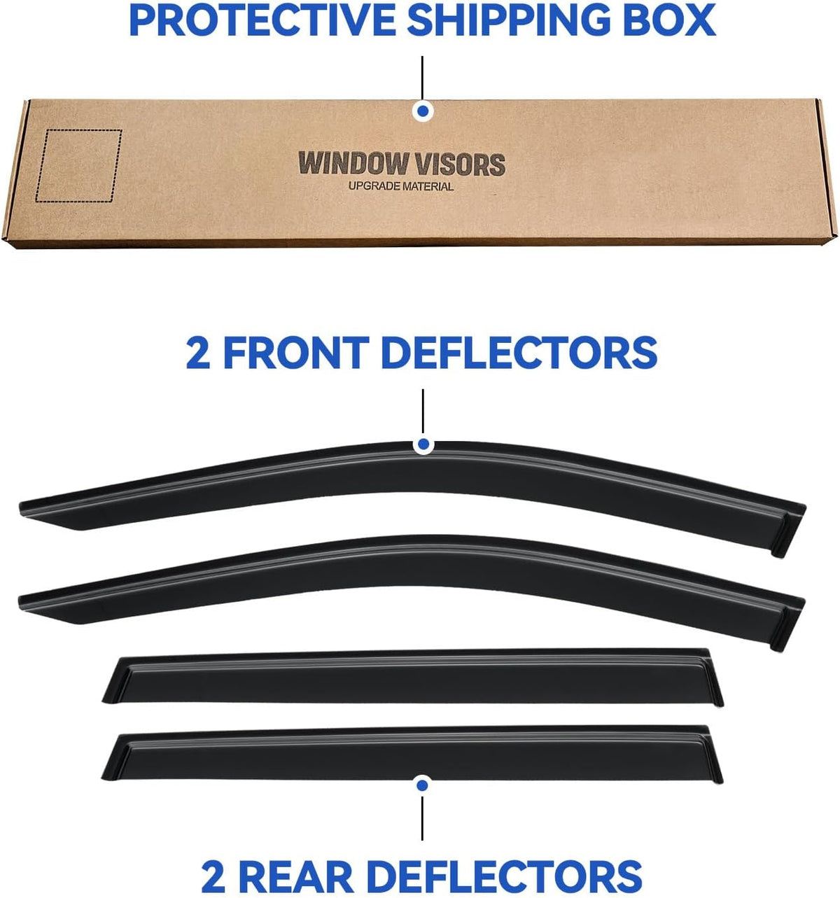 Window Visors Rain Guards Shield for 2019-2025 Toyota RAV4, Out-Channel Window Vent Wind Deflectors Visors Shades for 19-25 RAV4