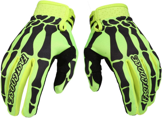Skeleton Cool Motorcycle Bicycle Full Finger Off-Road Racing Gloves Outdoor Sports for Men Women & Mountaineering