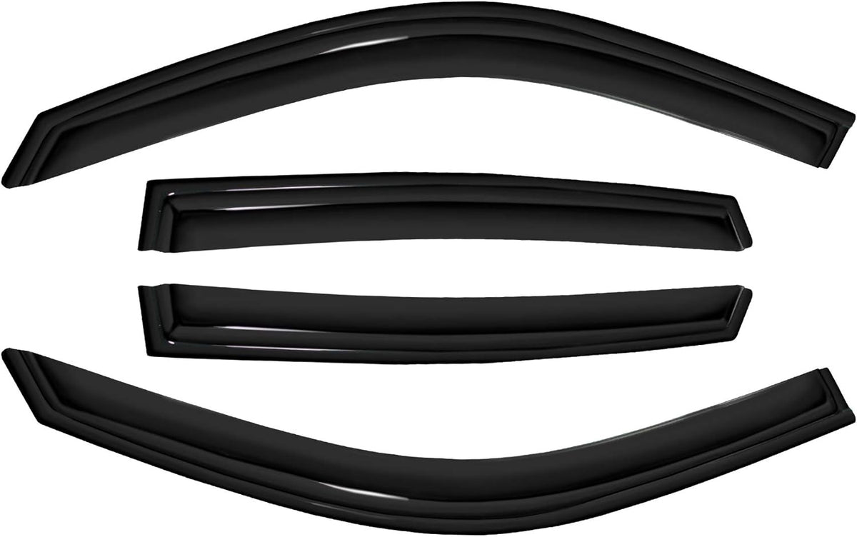 4pc Sun Rain Guards Window Visor Wind Deflector Compatible with Toyota Prius XW20 06-09 Dark Smoke 94963