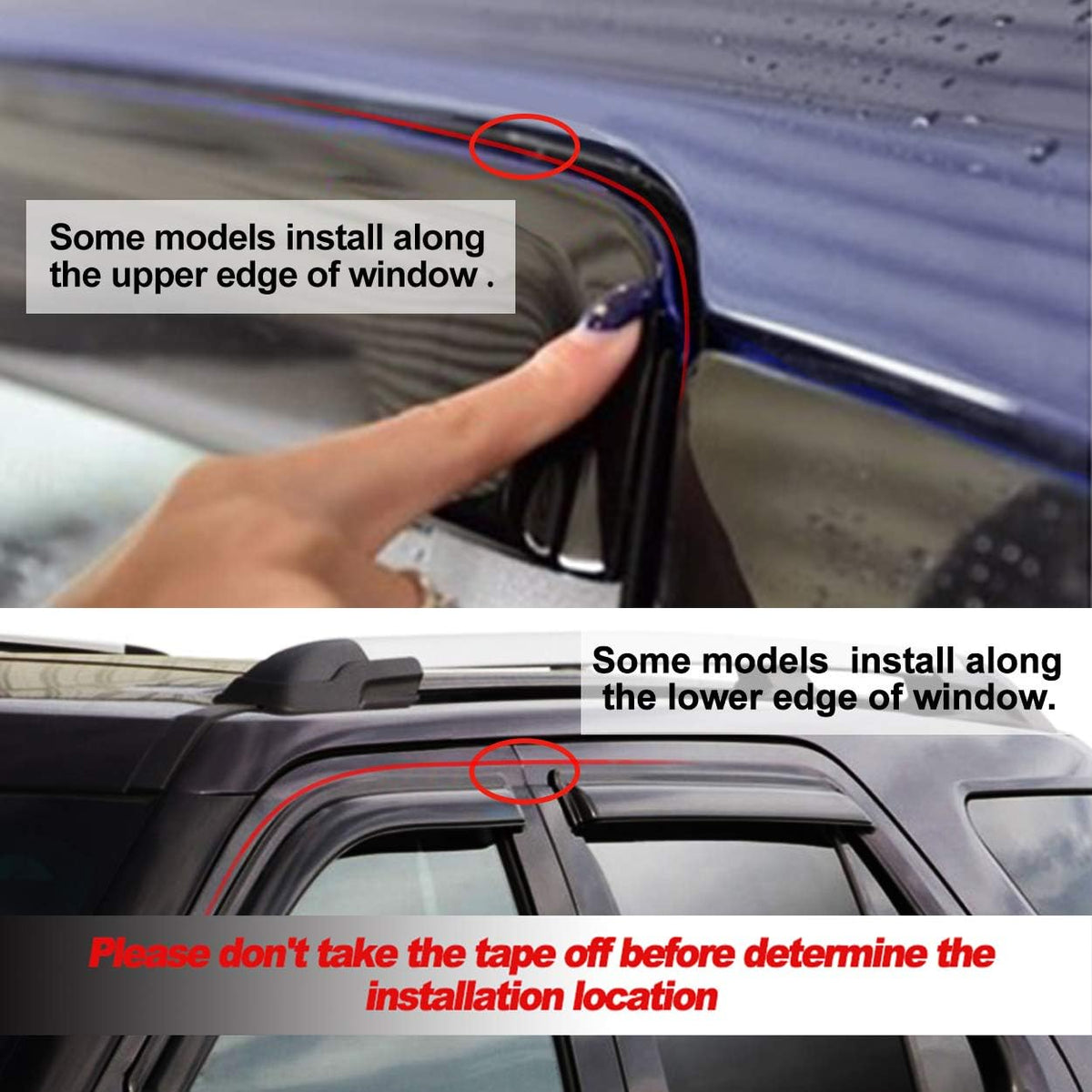 94077 Side Window Wind Vent Deflector,4pcs Outside Mount Style Nice Sun Rain Guards Set,Window Visor fit for 2009-2014 Nissan Murano