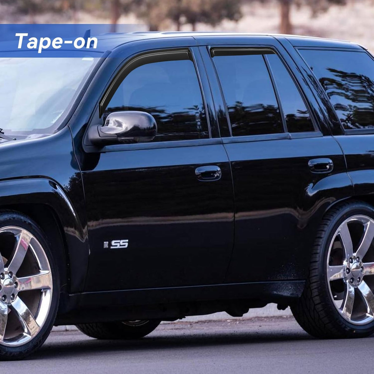 Window Visors Rain Guards for 2002-2009 Chevy Trailblazer, Out-Channel Window Vent Wind Deflectors Visors Shades for 2006-2009 Trailblazer SS