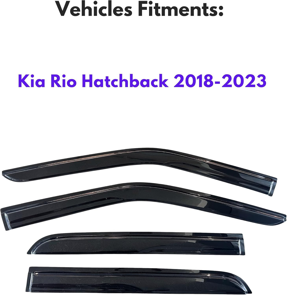 KPY Window Visor Compatible with Kia Rio Hatchback 2018-2023, 4PC Rain Guard Side Window Vent Deflectors Tape-On Mugen Style, 2018 2019 2020 2021 2022 2023
