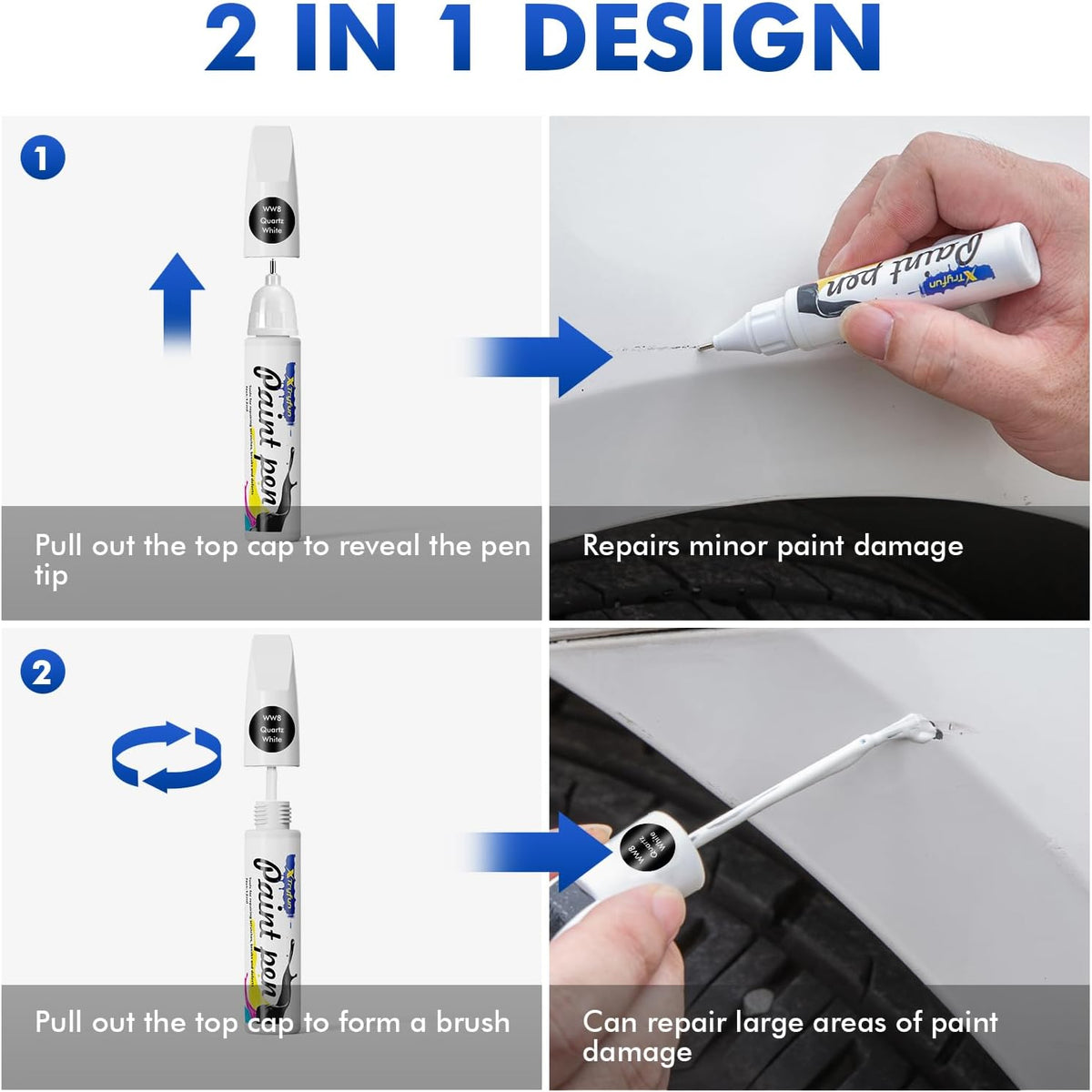Stellar Silver/Typhoon Silver (T2X/T3X) Touch Up Paint Compatible with Hyundai, DIY Car Paint Scratch Repair, Automotive Paints, Quick & Easy Fix Scratch Repair for Tucson/Elantra/Venue/Ioniq