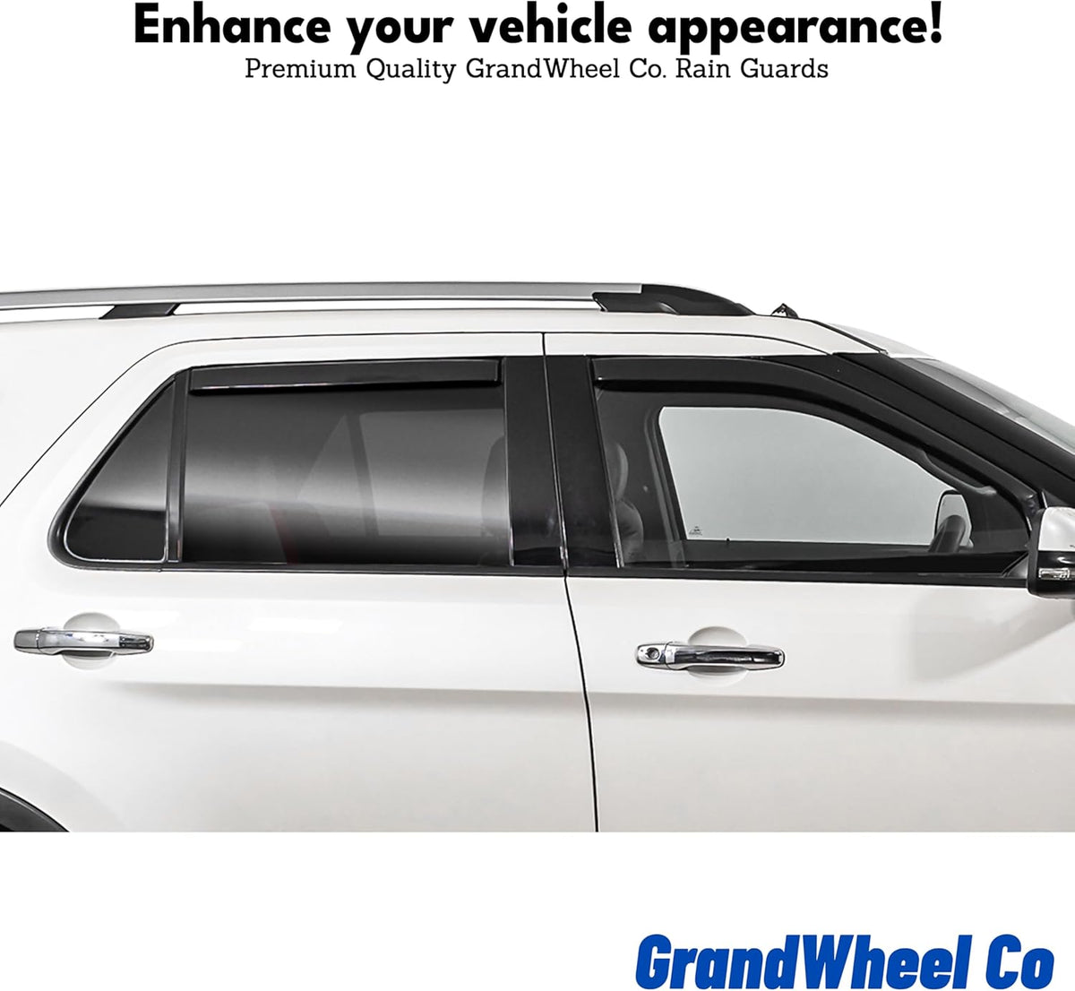 Window Deflectors Smoke Tinted in-Channel Side Window Vent Visor Deflectors Rain Guards Compatible with Expedition 2018-2024 - 4pcs. GW0182