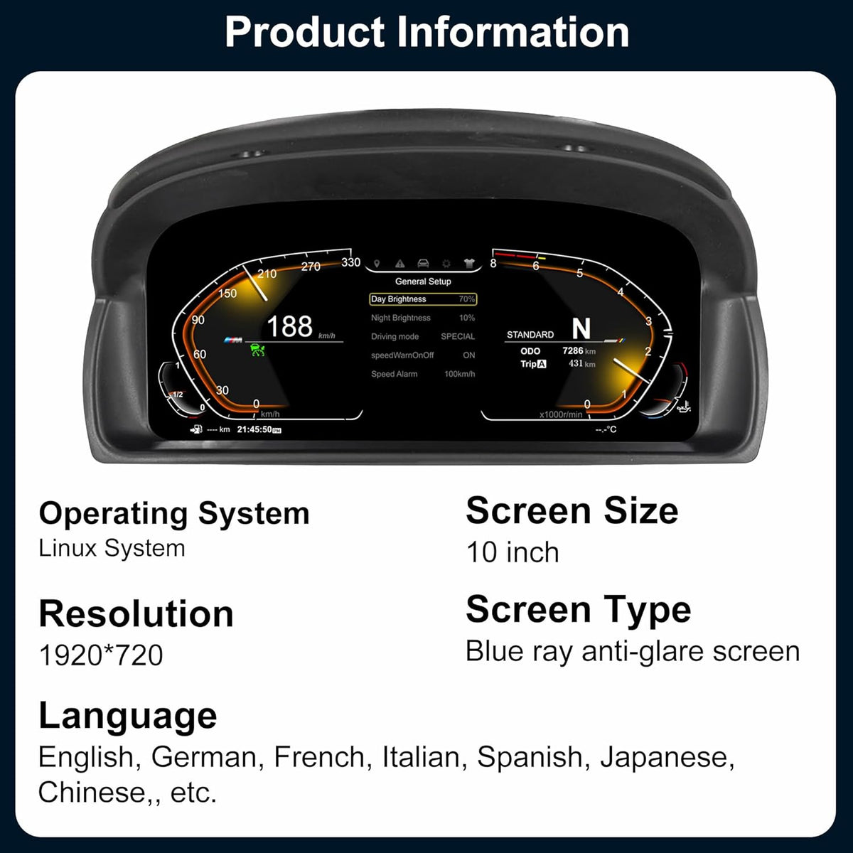 Speedometer Instrument for BMW E84 2006-2015 CCC CIC Linux System Original Car Information Display Digital Cluster Dashboard Screen