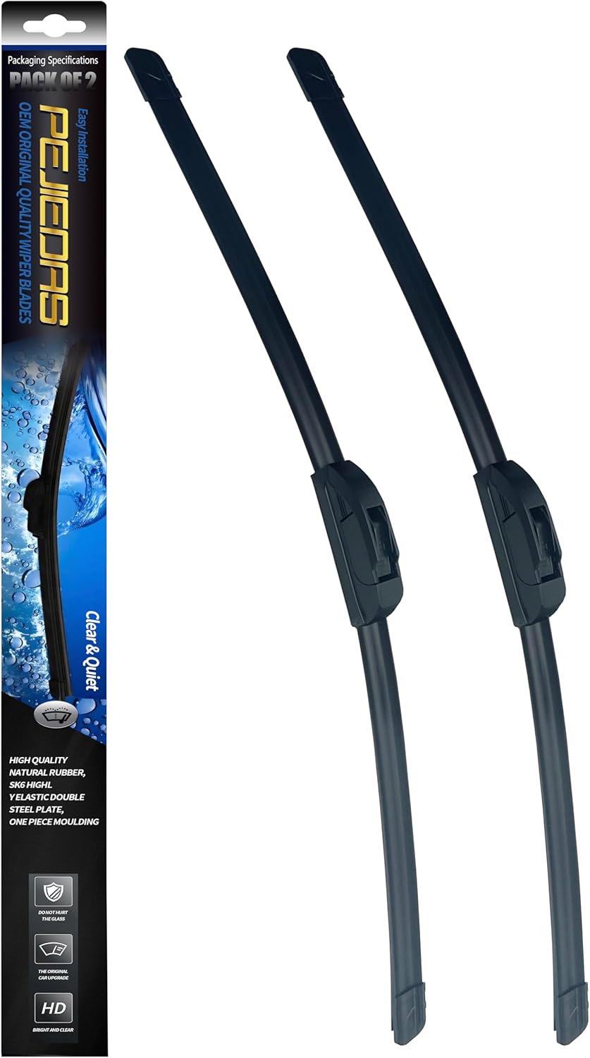 OEM Quality Front Wiper Blades, Replacement for 2002-2008 Dodge Ram 1500 2500, OE Original Style (24 Inch + 24 Inch Front Wiper Blades)