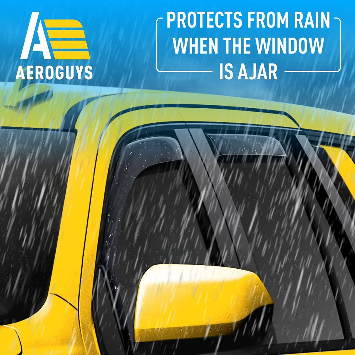 Extra Durable Window Deflectors in-Channel Window Visors Rain Guards Fit for Chevrolet (Chevy) Tahoe 2021-2025, Sun Visors, Wind Vent for Shades, Exterior Car Accessories - 4pcs. AG0524