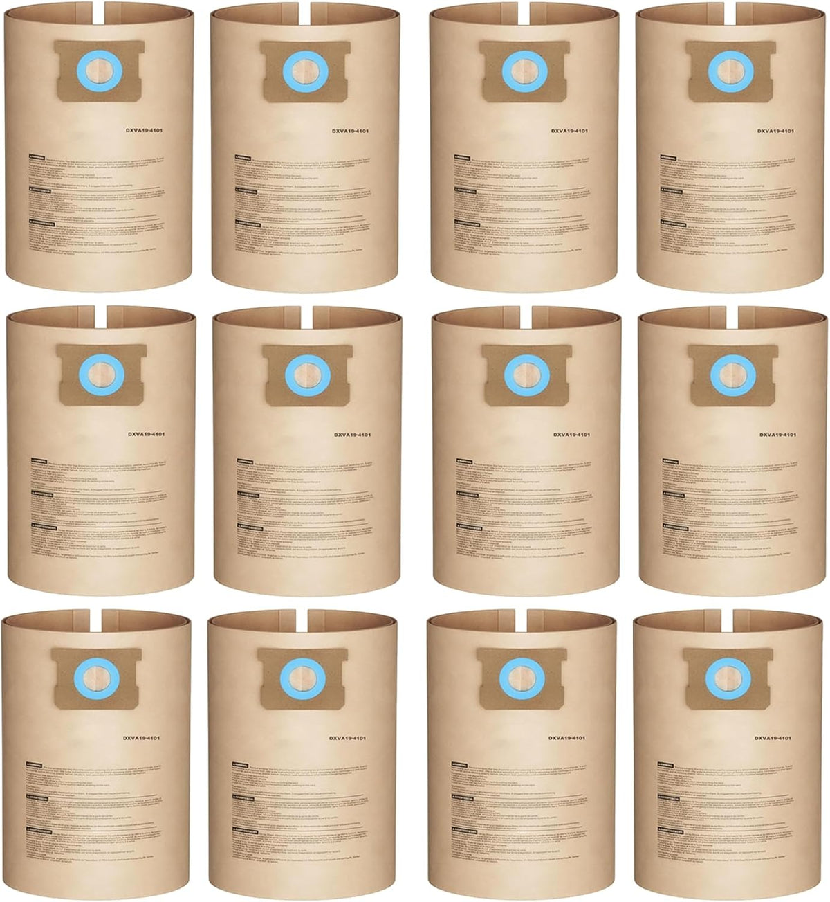 12 Pack DXVA19-4101 Dust Bag Compatible with DEWALT 6-10 Gallon DXV06P DXV09P DXV09PA DXV10P DXV10PL DXV10S DXV10SA DXV10SB Wet/Dry Vacuum Cleaners