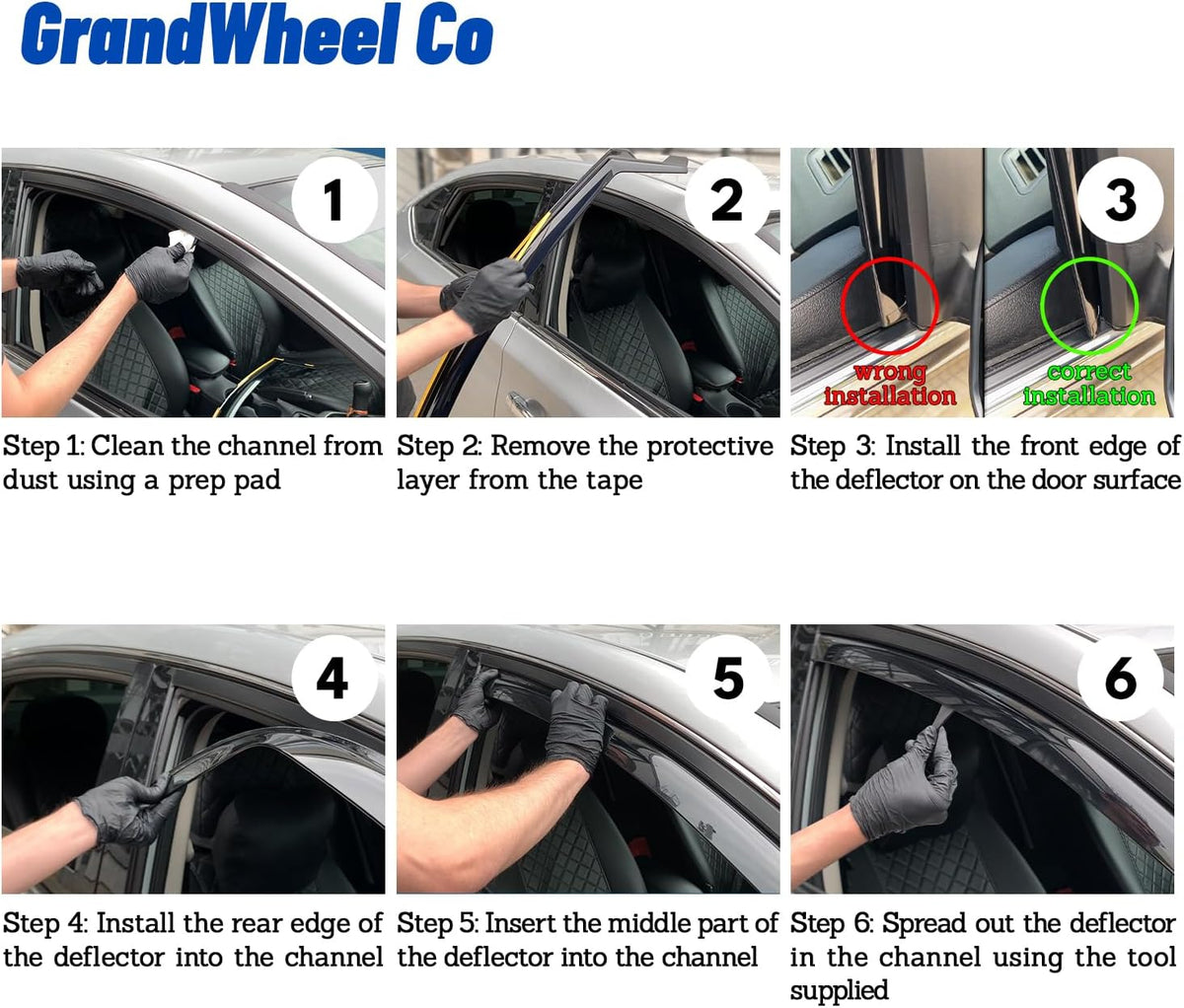 Window Deflectors Smoke Tinted in-Channel Side Window Vent Visor Deflectors Rain Guards Compatible with Expedition 2018-2024 - 4pcs. GW0182
