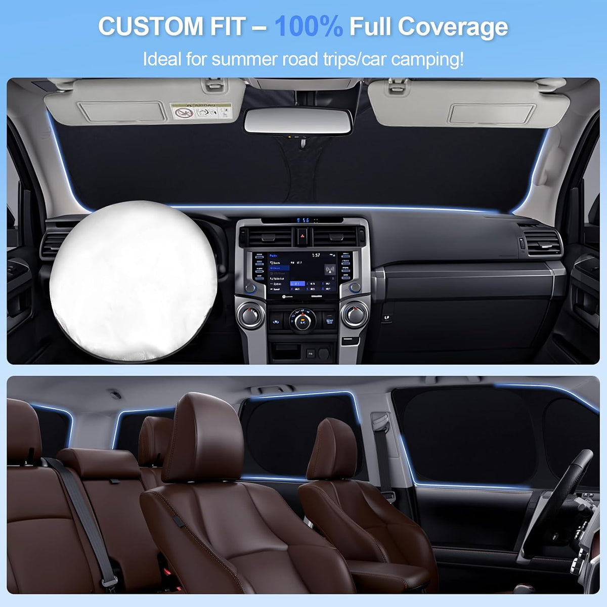 10pcs Car Window Shades for 2015-2020 Honda Fit Accessories,Windshield Side Rear Full Sunshade,Sun Visor UV Blocking, Privacy Protection and Blackout for Camping Outdoor