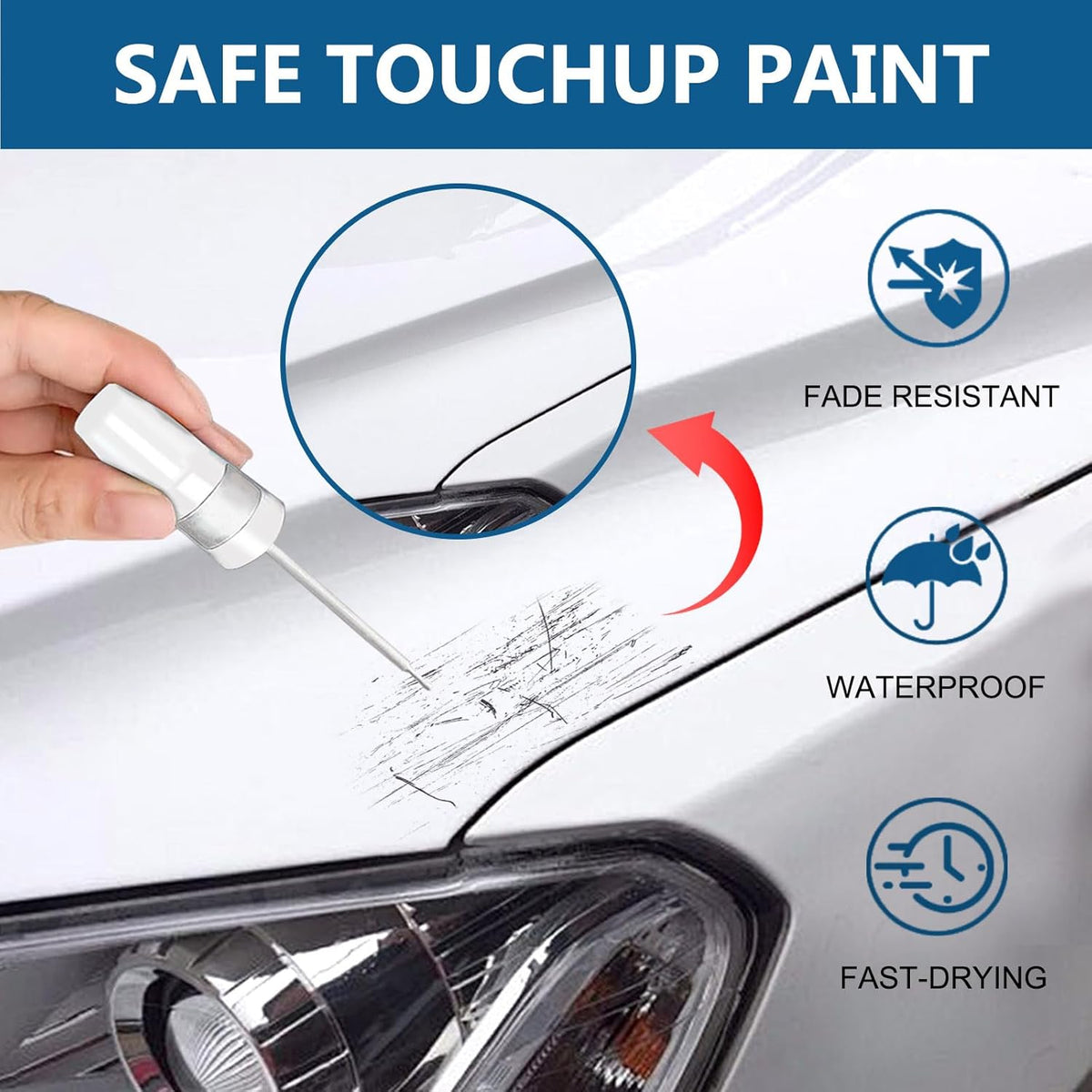 Sterling Gray Metallic(GXD/WA130H) Touch Up Paint for Chevrolet-Exact Match 2 in 1 touchup Paint Pen for Chips and Nicks Repair Car Paint Scratch Repair Kit