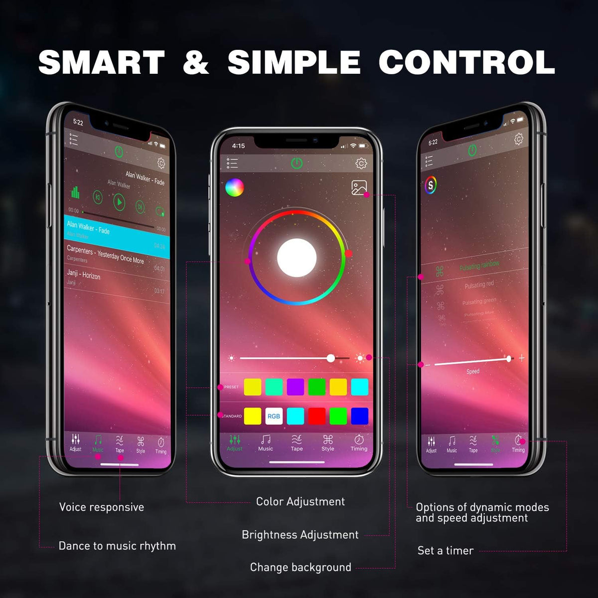 Nilight RGB LED Rock Lights Kit 8 pods Underglow Neon Multicolor with Bluetooth App Control Music Mode IP68 Exterior Wheel Well Party Lamp for ATV UTV Golf Cart Truck Boat RV