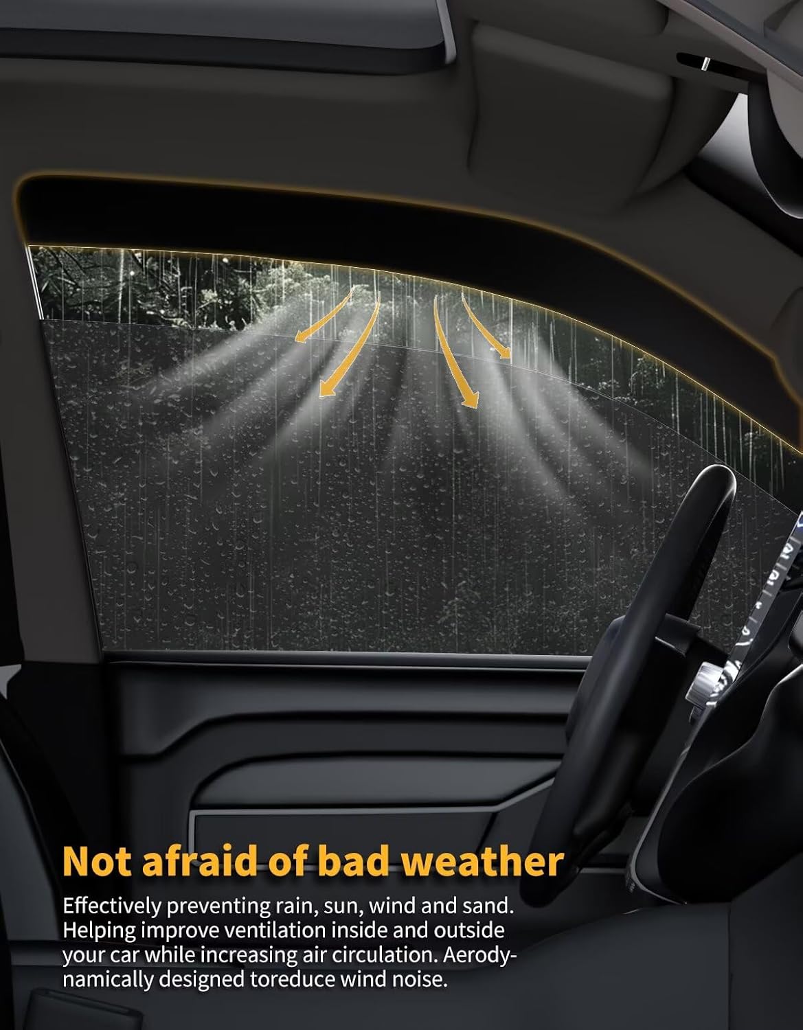 in-Channel Window Rain Guards Fit for Toyota 4Runner 2010-2024 Extra Durable Window Visors Window Deflectors Vent Visors Vent Shades Car Accessories-4 pcs 2-Q09