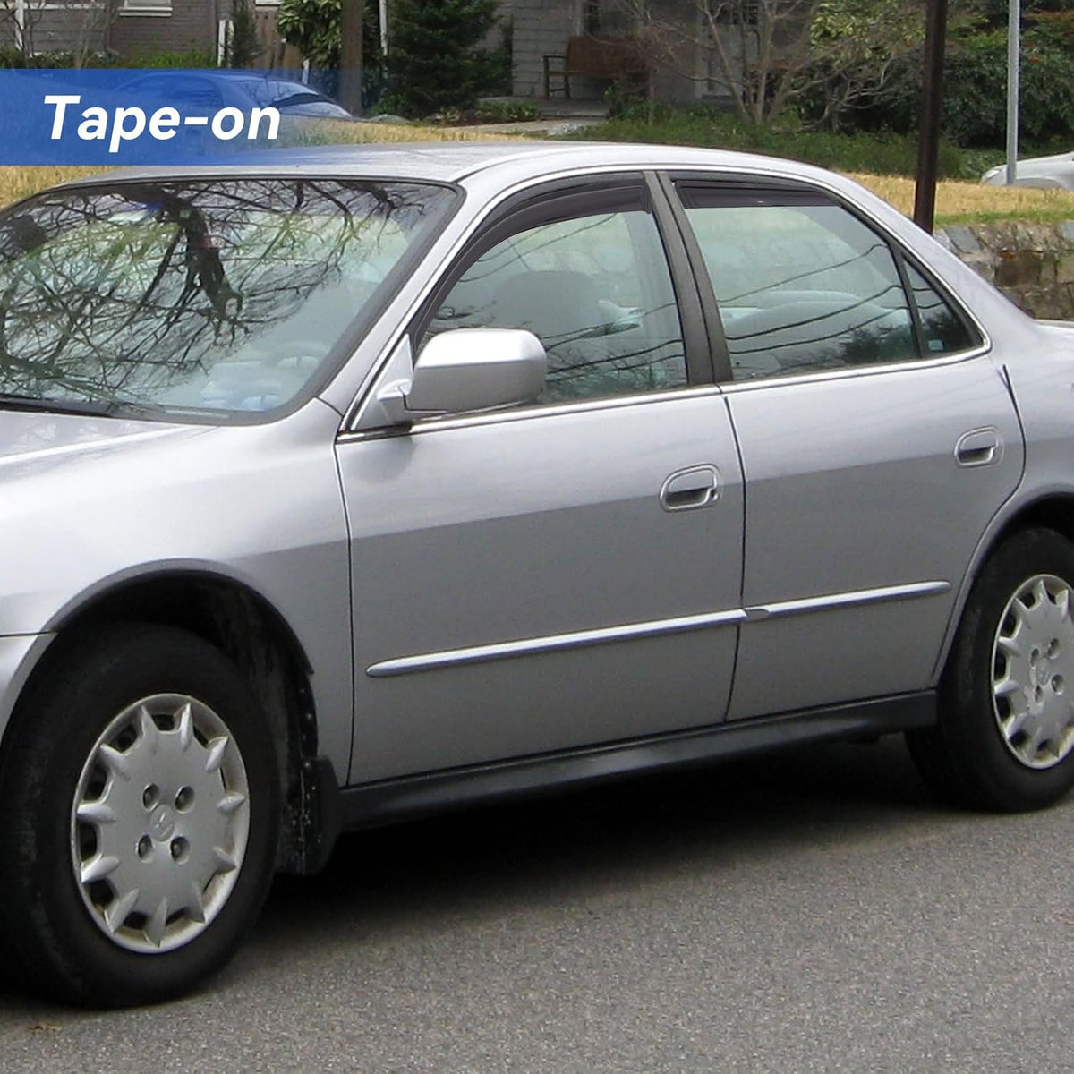 Window Visors Rain Guards for 1998 1999 2000 2001 2002 Honda Accord, Out-Channel Window Vent Wind Deflectors Visors Shades for 98-02 Accord Sedan