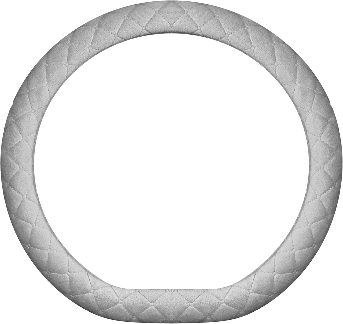 Soft Car Steering Wheel Cover for Sedan, SUV, Warm Luxury Velvet, Odorless, Universal, Anti Slip, Summer Winter, Gray, D Shape(Flat Bottom)