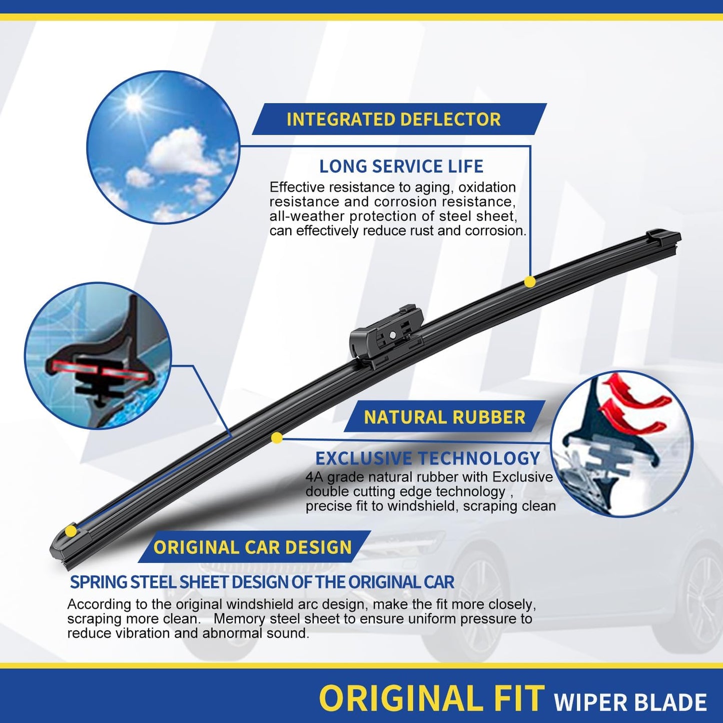 2 Wipers Factory Replacement For VW Volkswagen Atlas 2018 2019 2020 2021 2022 Original Equipment Windshield Wiper Blades Set 26"+22" (Set of 2) Top Lock