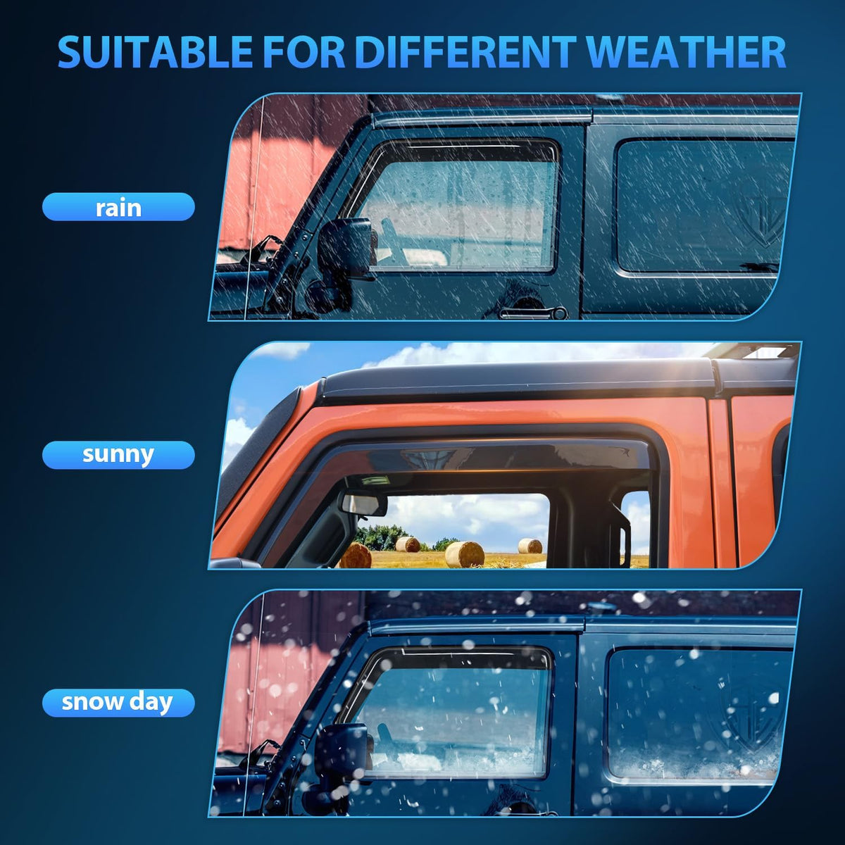 Nilight in Channel Rain Guards for Chevrolet (Chevy) Silverado 1500 Crew Cab/GMC Sierra 1500 Crew Cab 2019 2020 2021 2022 2023 2024 2025 Vent Window Visors-4pcs