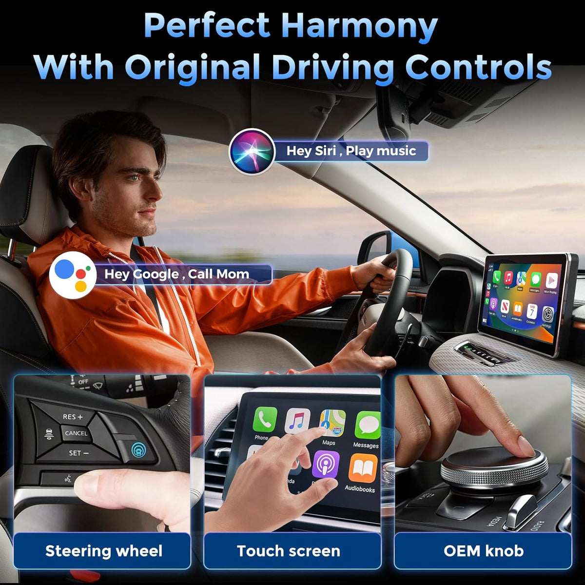2-in-1 Wireless CarPlay & Android Auto Adapter with 1-Tap Switch & Reset, Wired to Wireless, Plug & Play USB/Type-C Dongle, Auto Connect, No Delay, Apple Car Play Wireless Adapter for iPhone & Android