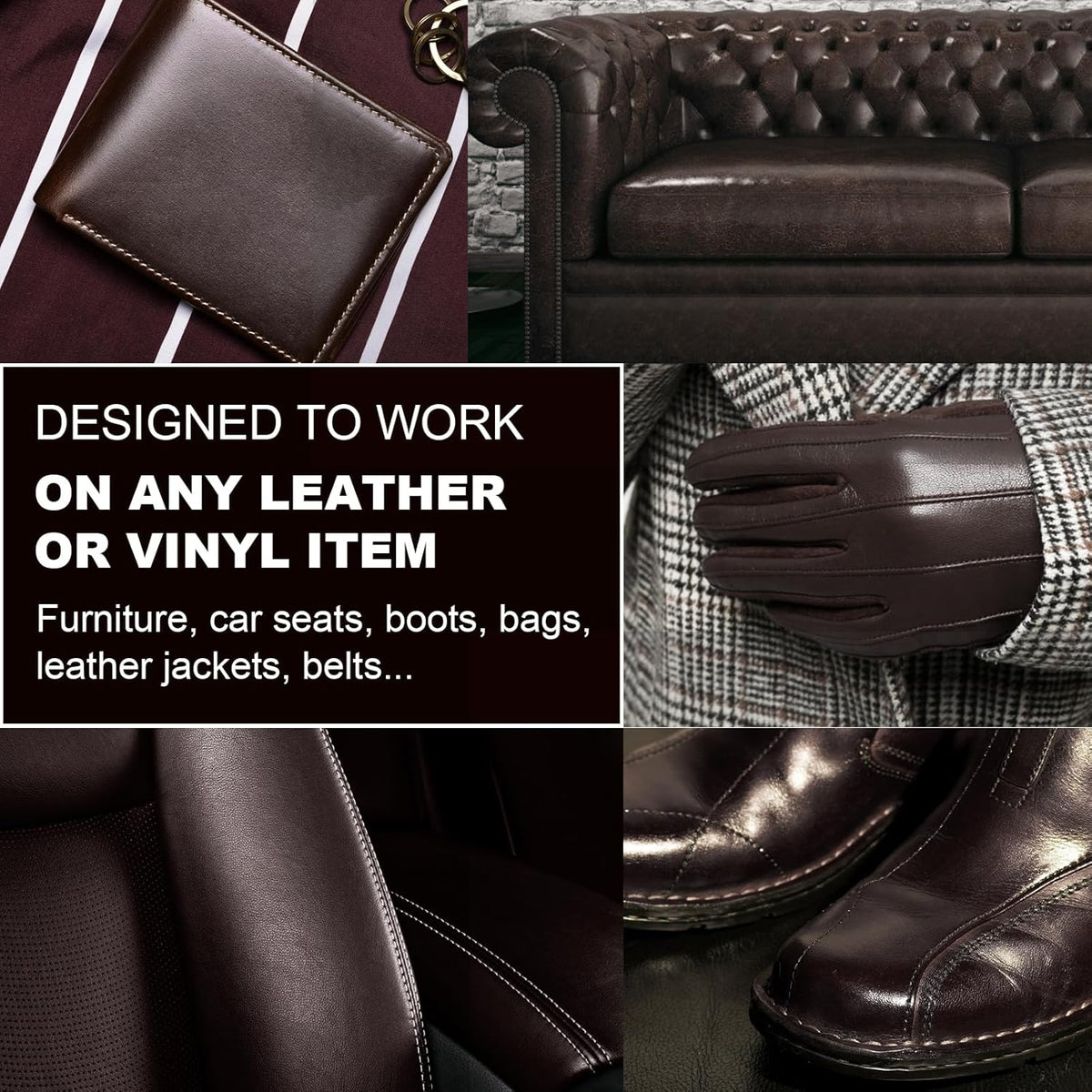 12oz Leather Recoloring Balm & 3.4oz Mink Oil Leather Conditioner kit,Dark Brown Leather Color Repair Kits for Couches, Leather Couch Paint Scratch Repair for Furniture Car Sofa Shoes Leather Dye