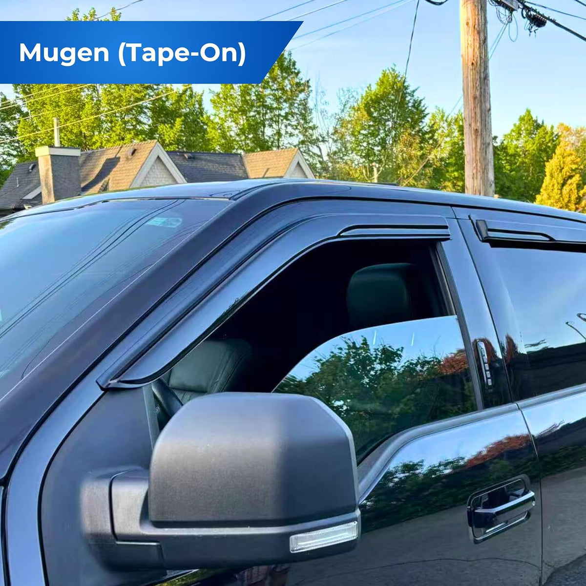 KPY Window Visor Compatible with Toyota RAV4 2006-2012, 4PC Rain Guard Side Window Vent Deflectors Tape-On Mugen Style, 2006 2007 2008 2009 2010 2011 2012