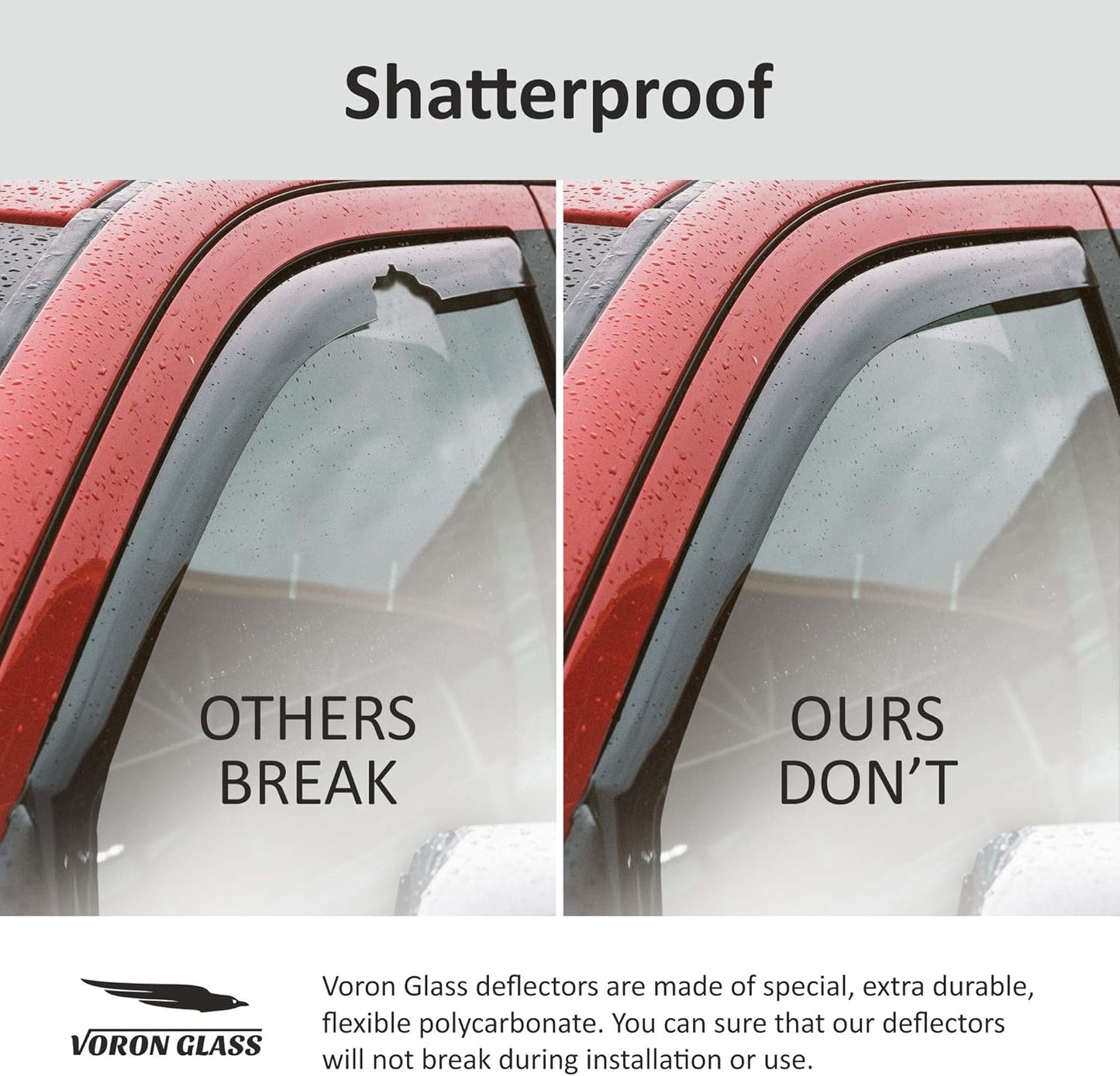 Voron Glass in-Channel Extra Durable Rain Guards for Ford F150 2021-2025 SuperCab, Window Deflectors, Vent Window Visors, 4 Pieces - 200908